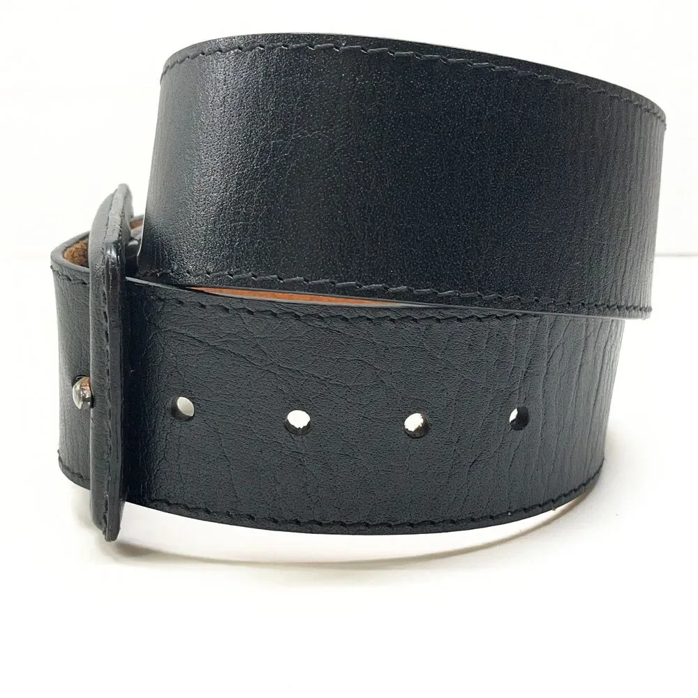 Vintage Liz Claiborne Black Leather Wide Womens Belt Size Small 30 Solid India